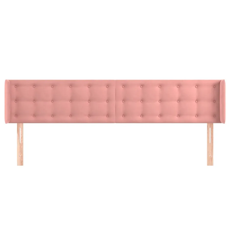Tête de lit avec oreilles Rose 183x16x78/88 cm Velours - 3