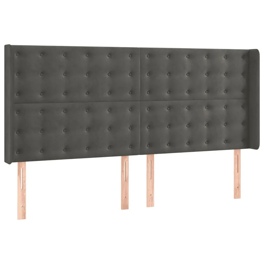 Sommier à lattes de lit matelas et LED Gris foncé 180x200 cm - 6