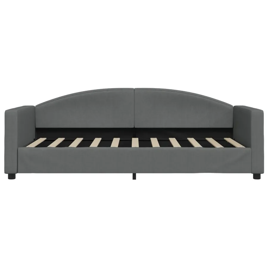 Lit de jour avec matelas gris foncé 90x190 cm tissu - 4