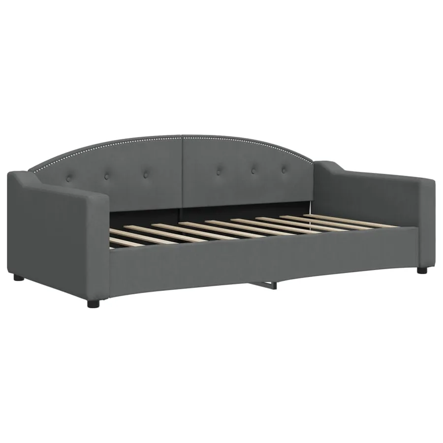 Lit de jour avec gigogne sans matelas gris foncé 90x190 cm - 6