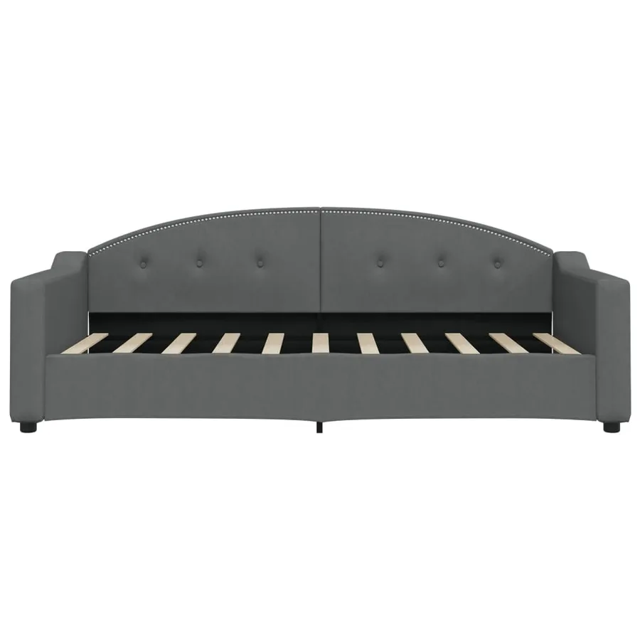Lit de jour avec gigogne sans matelas gris foncé 90x190 cm - 7