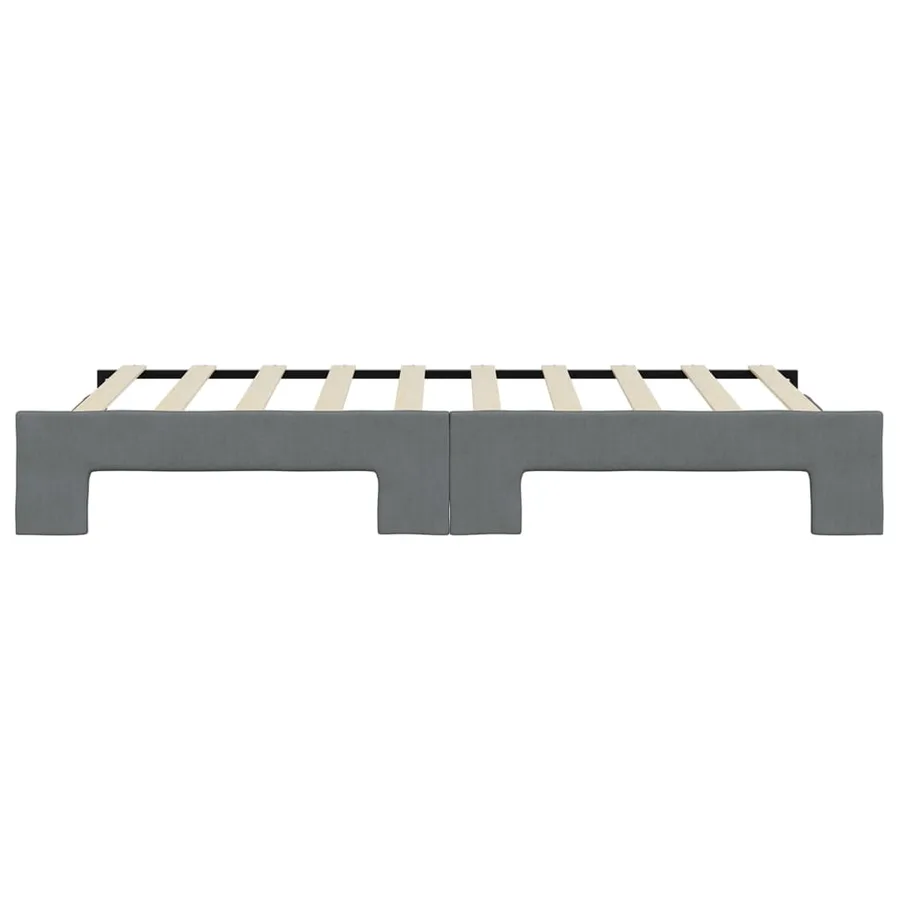 Lit de jour avec gigogne sans matelas gris foncé 90x190 cm - 9