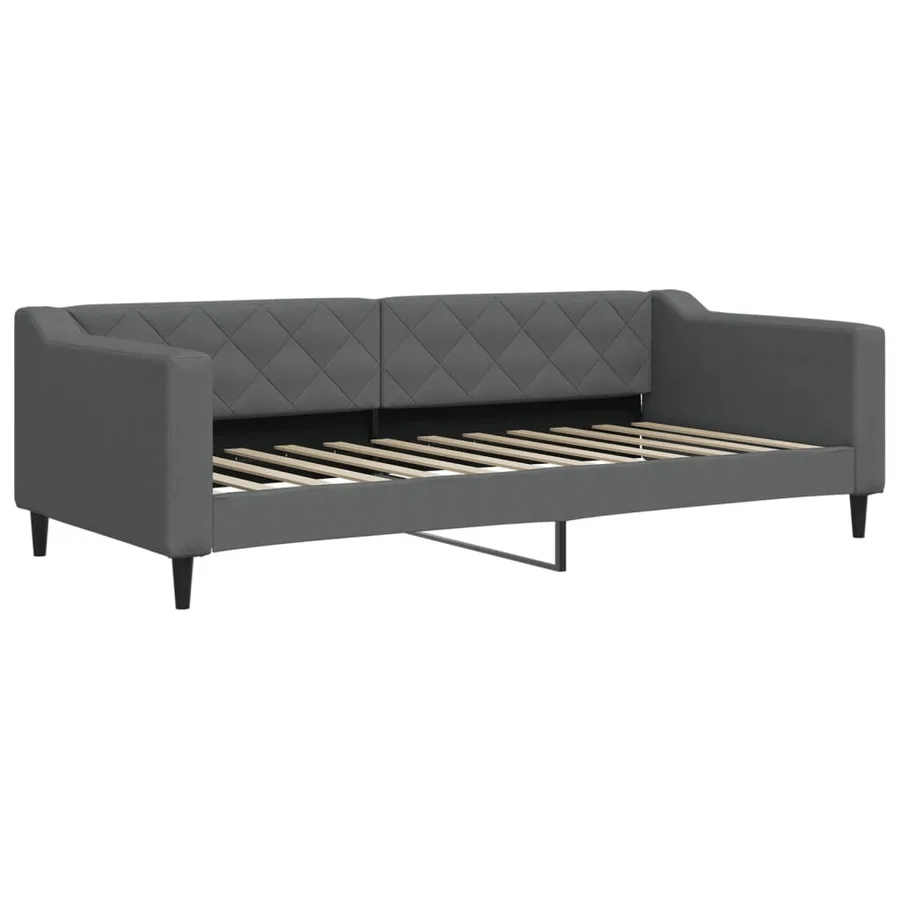 Lit de jour avec gigogne sans matelas gris foncé 90x200 cm - 4