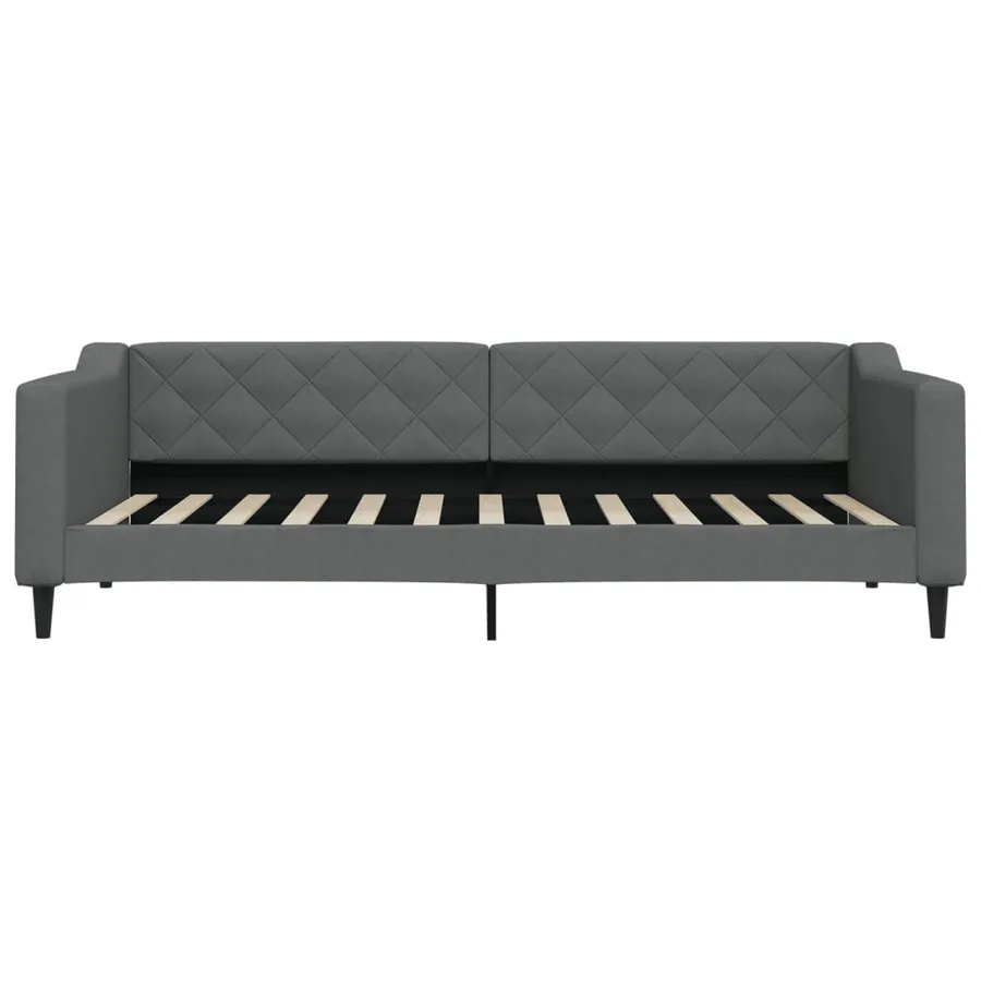 Lit de jour avec gigogne sans matelas gris foncé 90x200 cm - 5