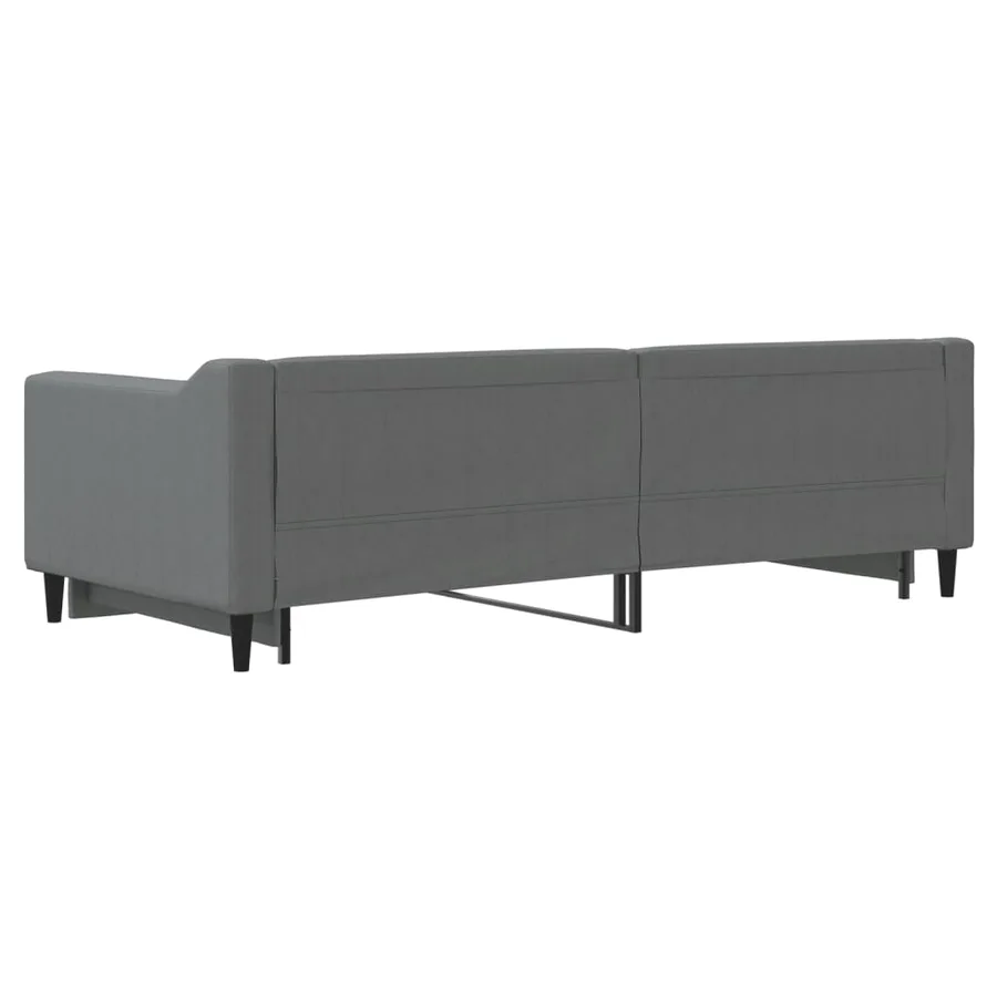 Lit de jour avec gigogne sans matelas gris foncé 90x200 cm - 9