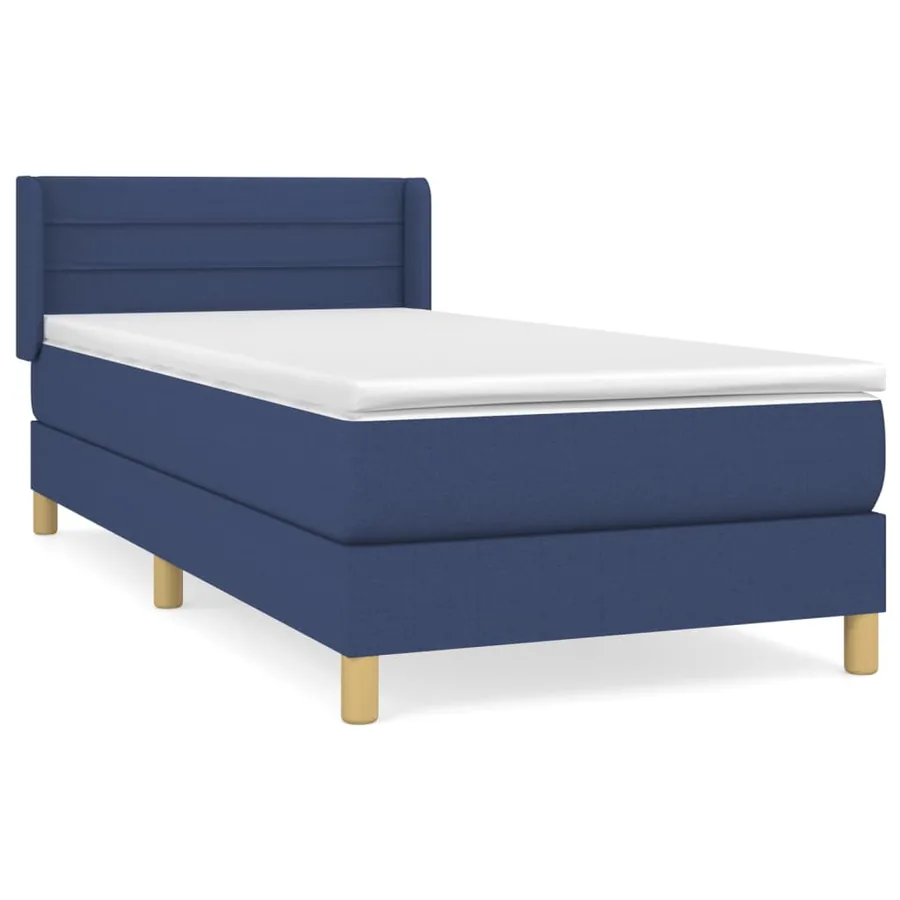 Sommier à lattes de lit avec matelas Bleu 90x200 cm Tissu - 2