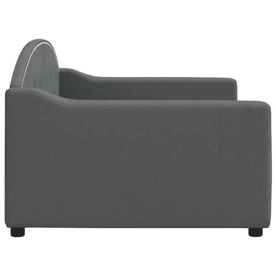 Lit de repos sans matelas gris foncé 90x190 cm tissu - 4