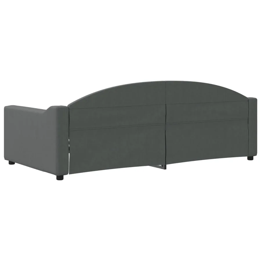 Lit de repos sans matelas gris foncé 90x190 cm tissu - 5