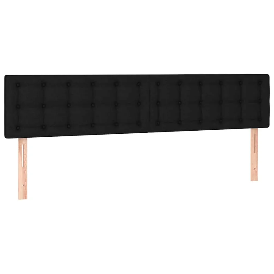 Sommier à lattes de lit avec matelas LED Noir 180x200 cm Tissu - 7