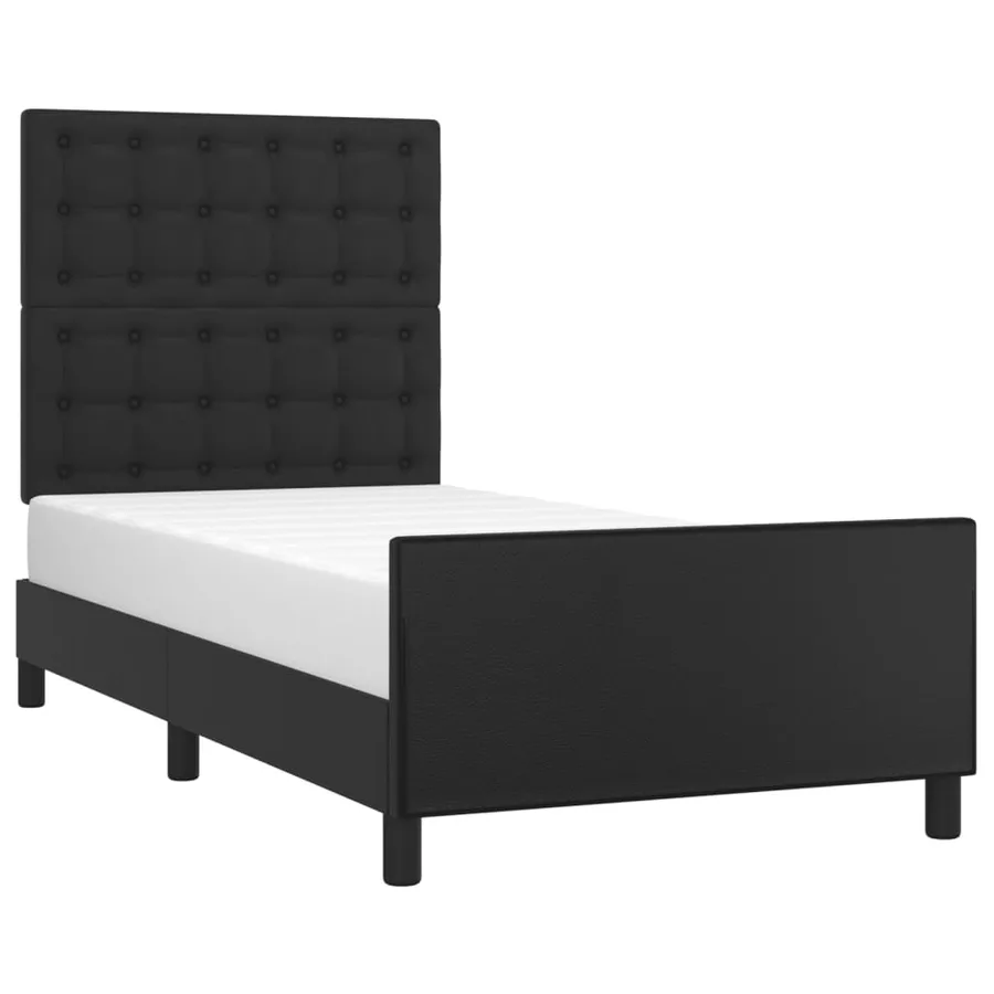 Cadre de lit sans matelas noir 90x200 cm similicuir - 3