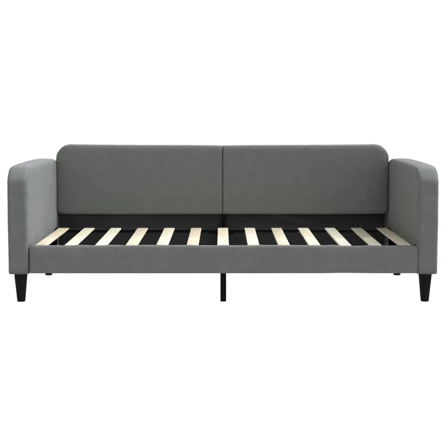 Lit de jour avec matelas gris foncé 90x200 cm tissu - 4