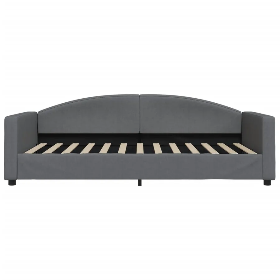 Lit de jour avec matelas gris foncé 100x200 cm tissu - 4