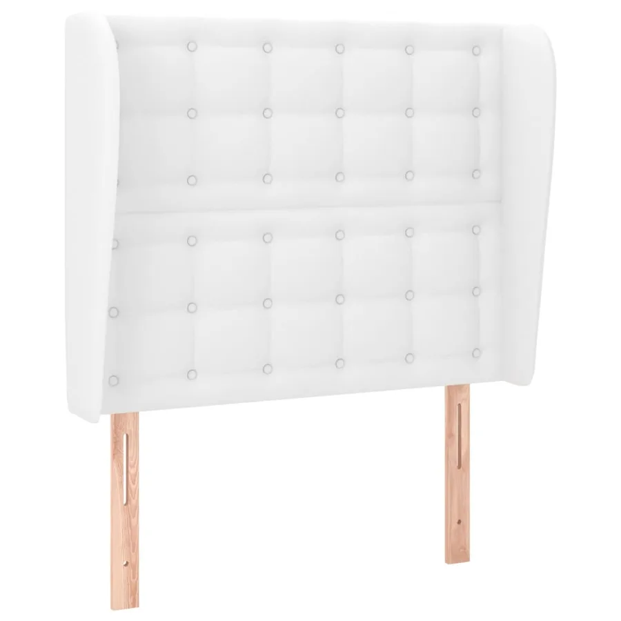 Tête de lit avec oreilles Blanc 103x23x118/128 cm Similicuir - 2