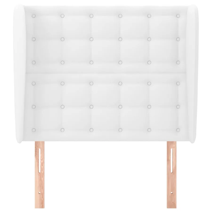 Tête de lit avec oreilles Blanc 103x23x118/128 cm Similicuir - 3