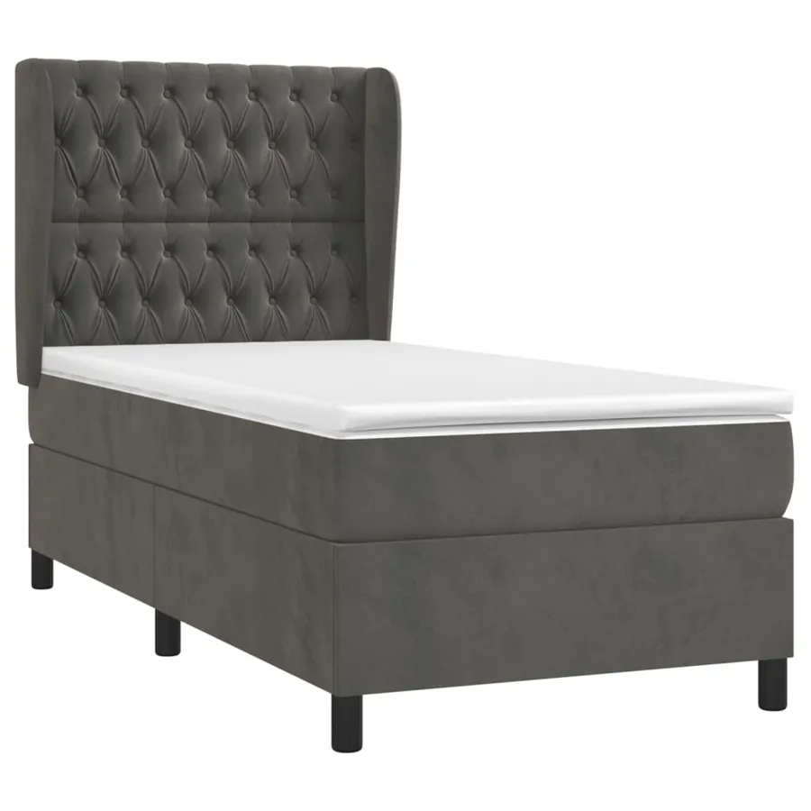 Sommier à lattes de lit avec matelas Gris foncé 100x200 cm - 3