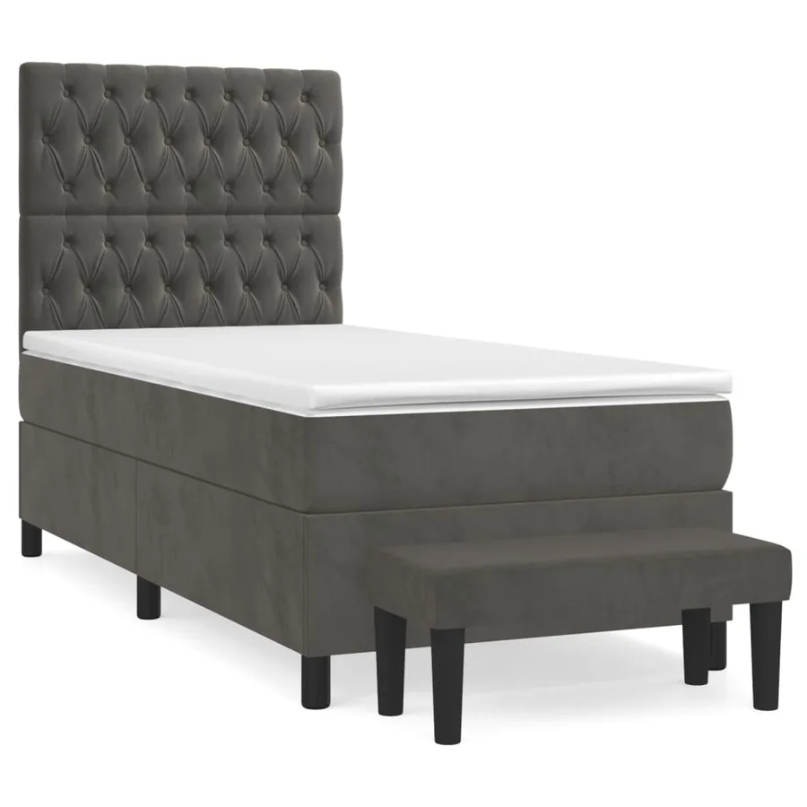 Sommier à lattes de lit avec matelas Gris foncé 100x200 cm - 2