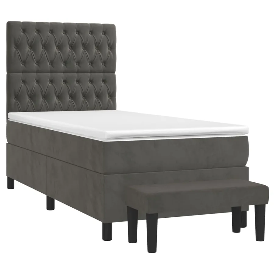 Sommier à lattes de lit avec matelas Gris foncé 100x200 cm - 3