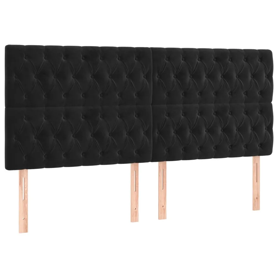 Sommier à lattes de lit et matelas Noir 200x200 cm Velours - 6