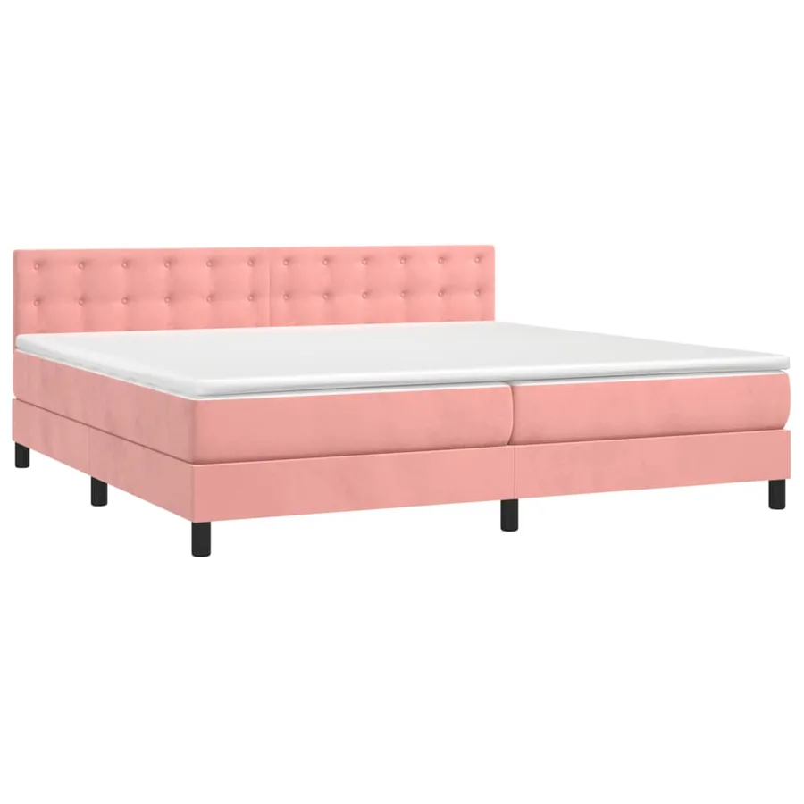 Sommier à lattes de lit avec matelas et LED Rose 200x200 cm - 3