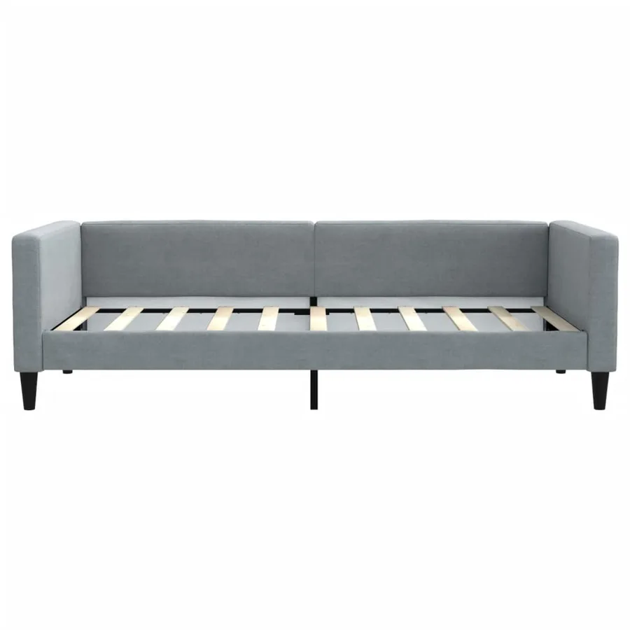 Lit de jour avec matelas gris clair 90x190 cm tissu - 4