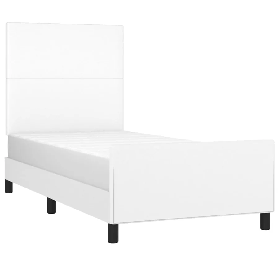 Cadre de lit sans matelas blanc 90x190 cm similicuir - 3