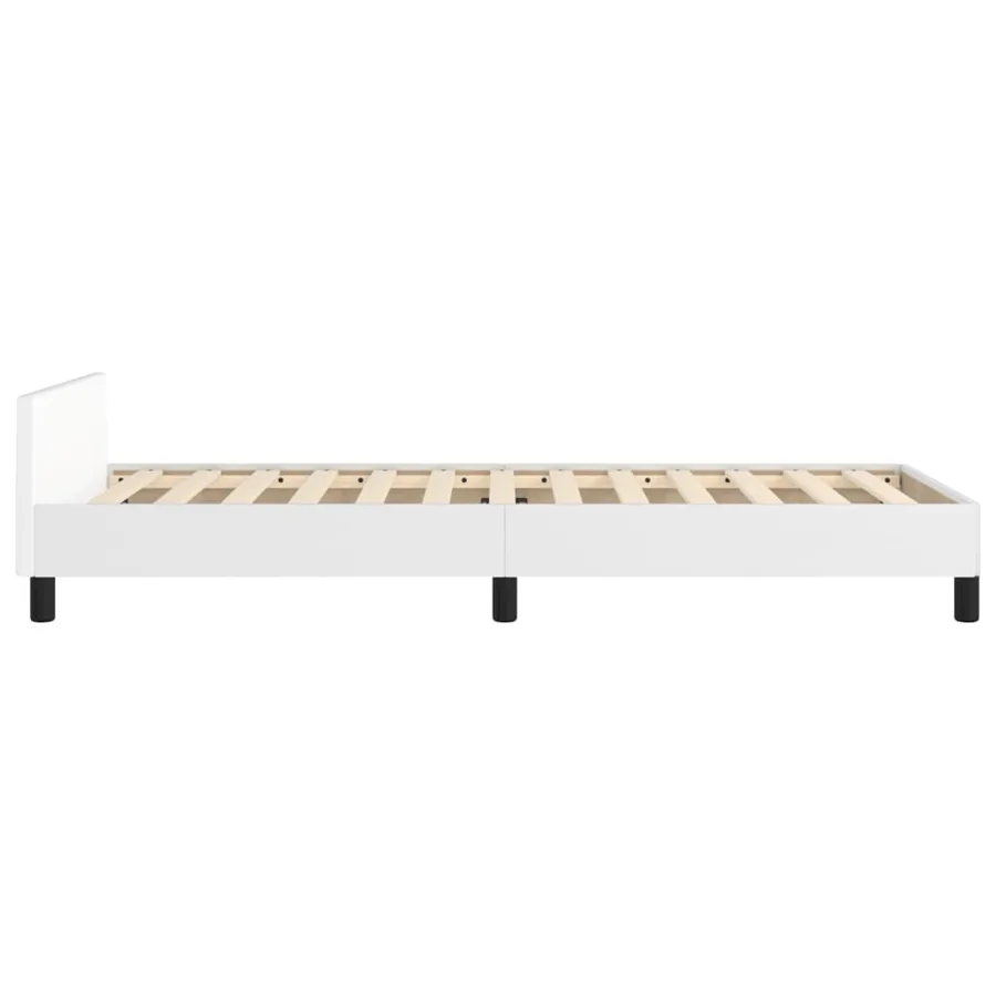 Cadre de lit sans matelas blanc 90x190 cm similicuir - 7