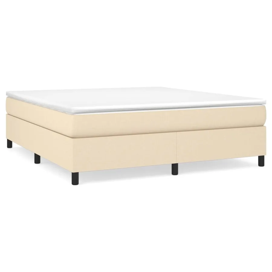 Sommier à lattes de lit avec matelas Crème 160x200 cm Tissu - 2