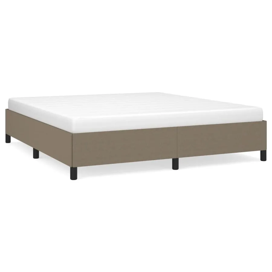 Cadre de lit sans matelas taupe 160x200 cm tissu - 2