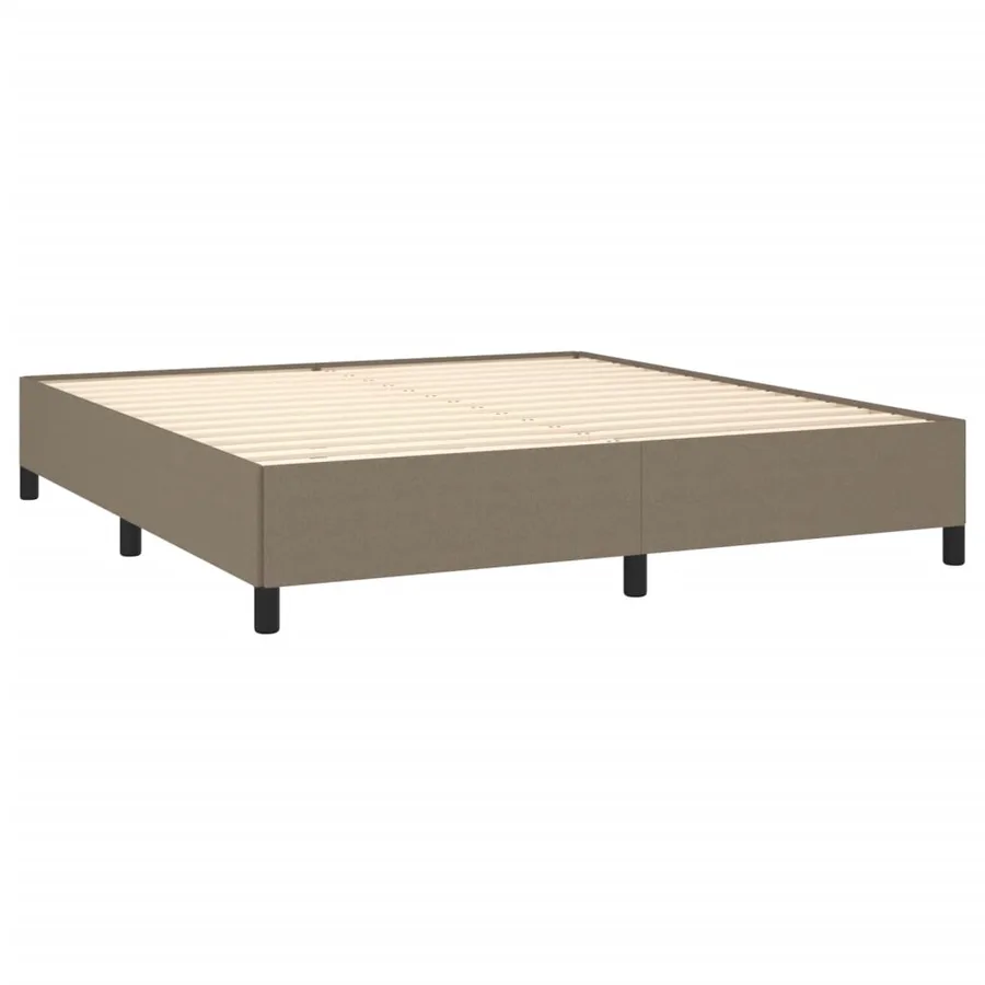 Cadre de lit sans matelas taupe 160x200 cm tissu - 4
