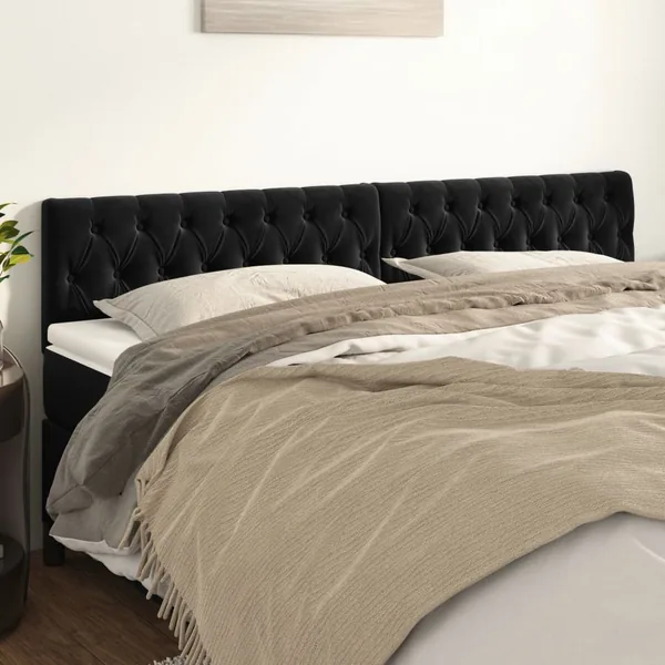 Têtes de lit Noir 180 x 7 x 78/88 cm Velours