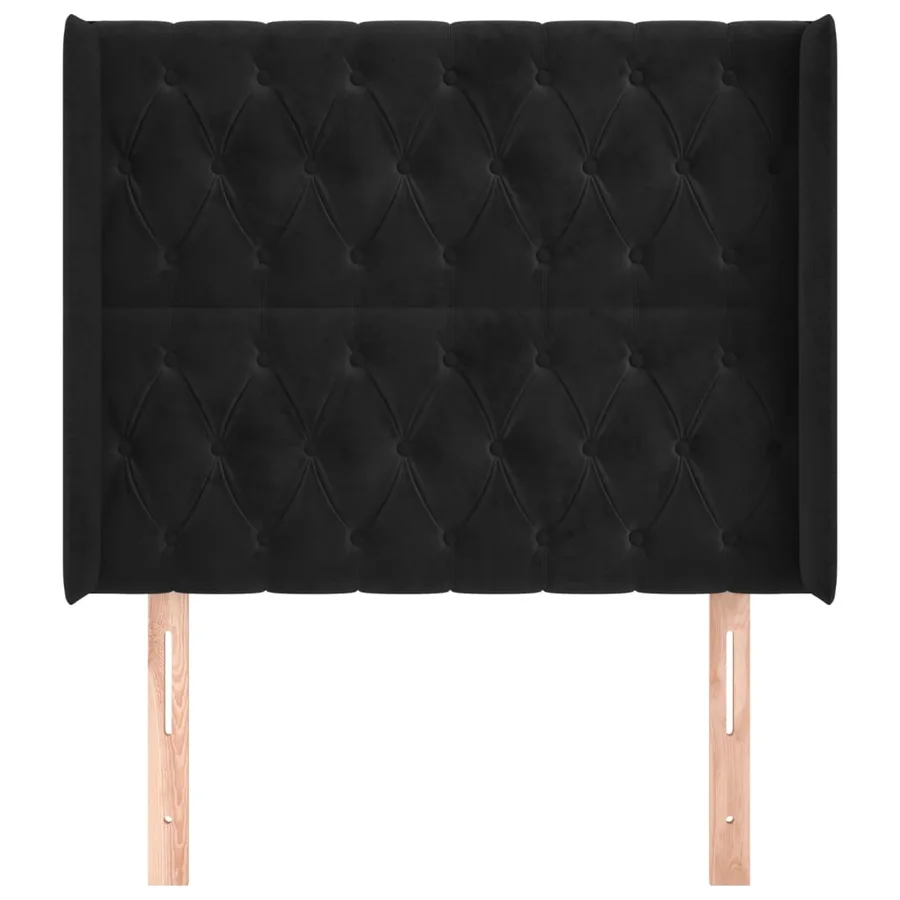 Tête de lit avec oreilles Noir 93x16x118/128 cm Velours - 3