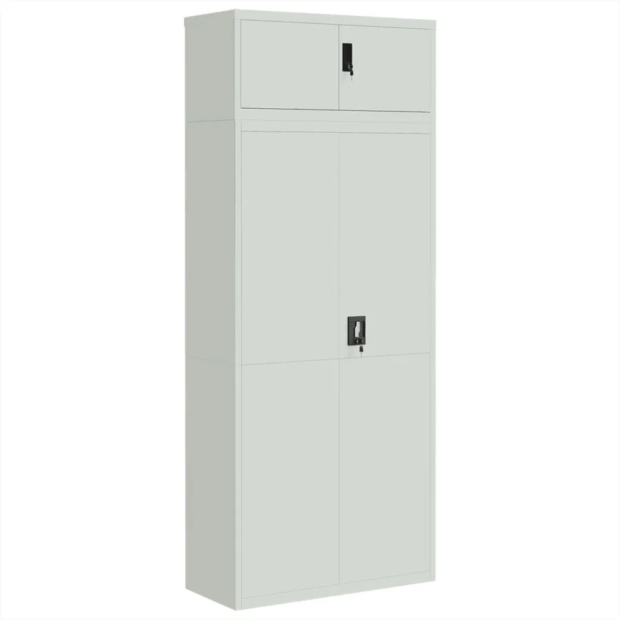 Classeur gris clair 90x40x220 cm acier - 2
