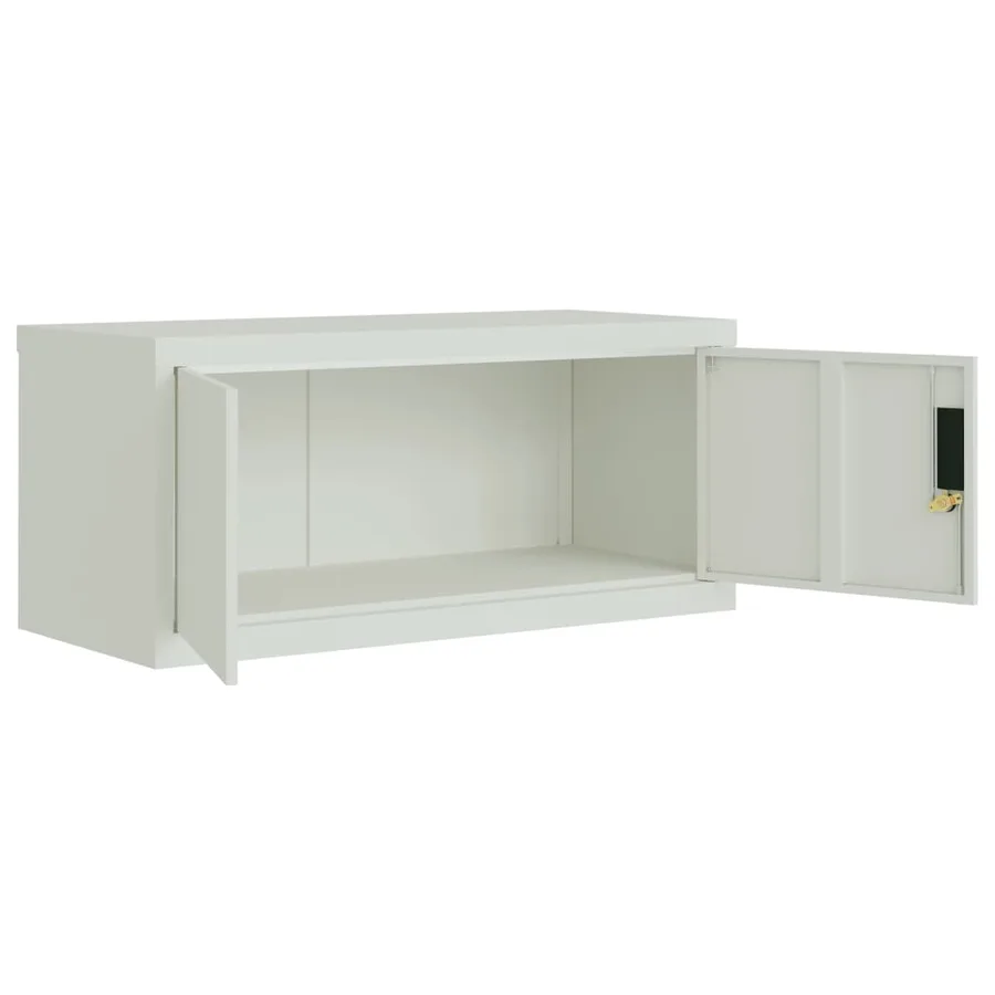 Classeur gris clair 90x40x220 cm acier - 5