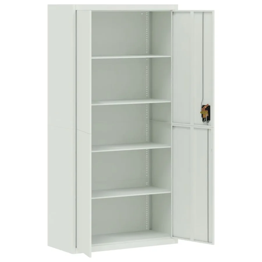 Classeur gris clair 90x40x220 cm acier - 9