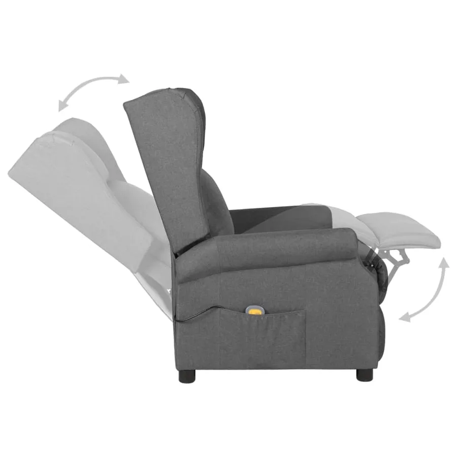 Fauteuil de massage Gris clair Tissu - 6