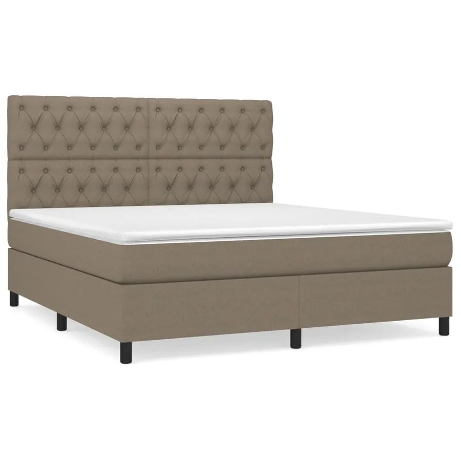 Sommier à lattes de lit avec matelas Taupe 160x200 cm Tissu - 2