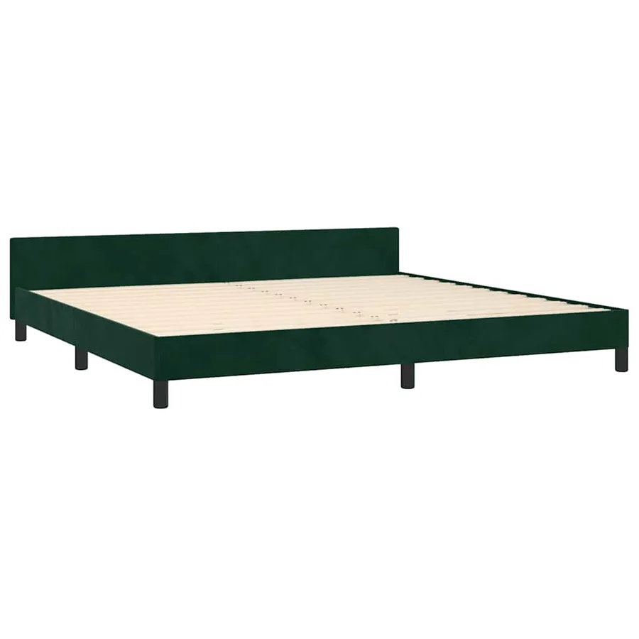 Cadre de lit sans matelas vert foncé 200x200 cm velours - 5
