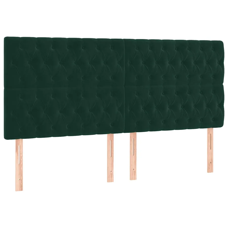 Cadre de lit sans matelas vert foncé 200x200 cm velours - 7