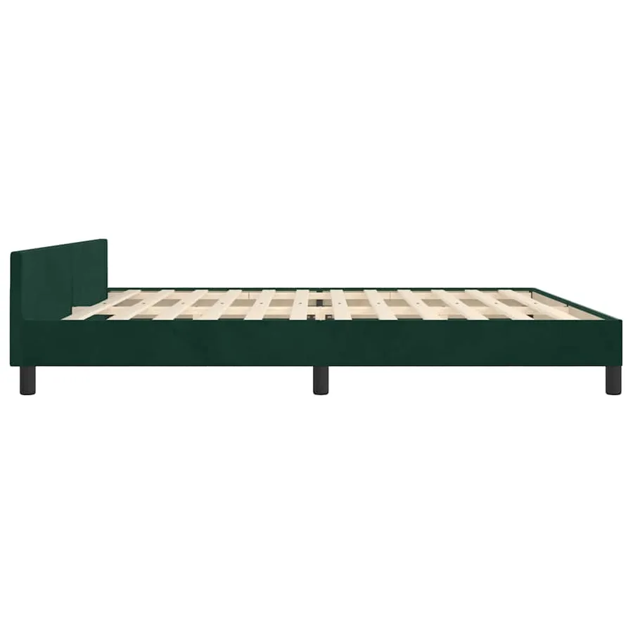 Cadre de lit sans matelas vert foncé 200x200 cm velours - 8