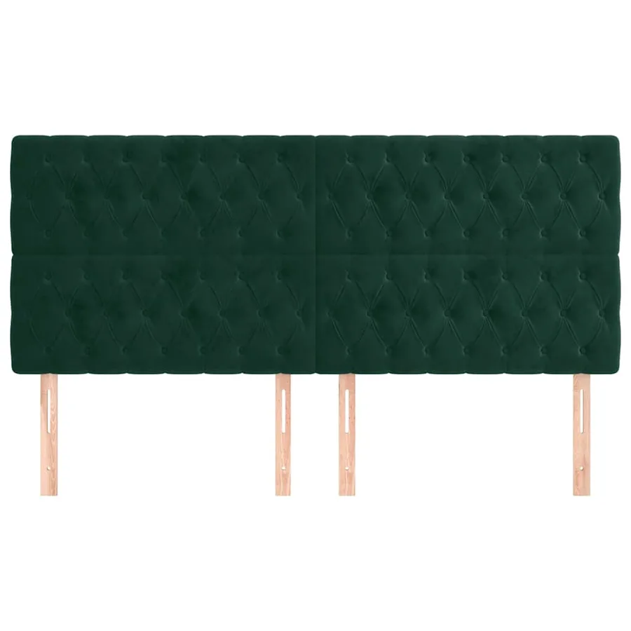 Tête de lit Vert foncé 200x7x118/128 cm Velours - 3