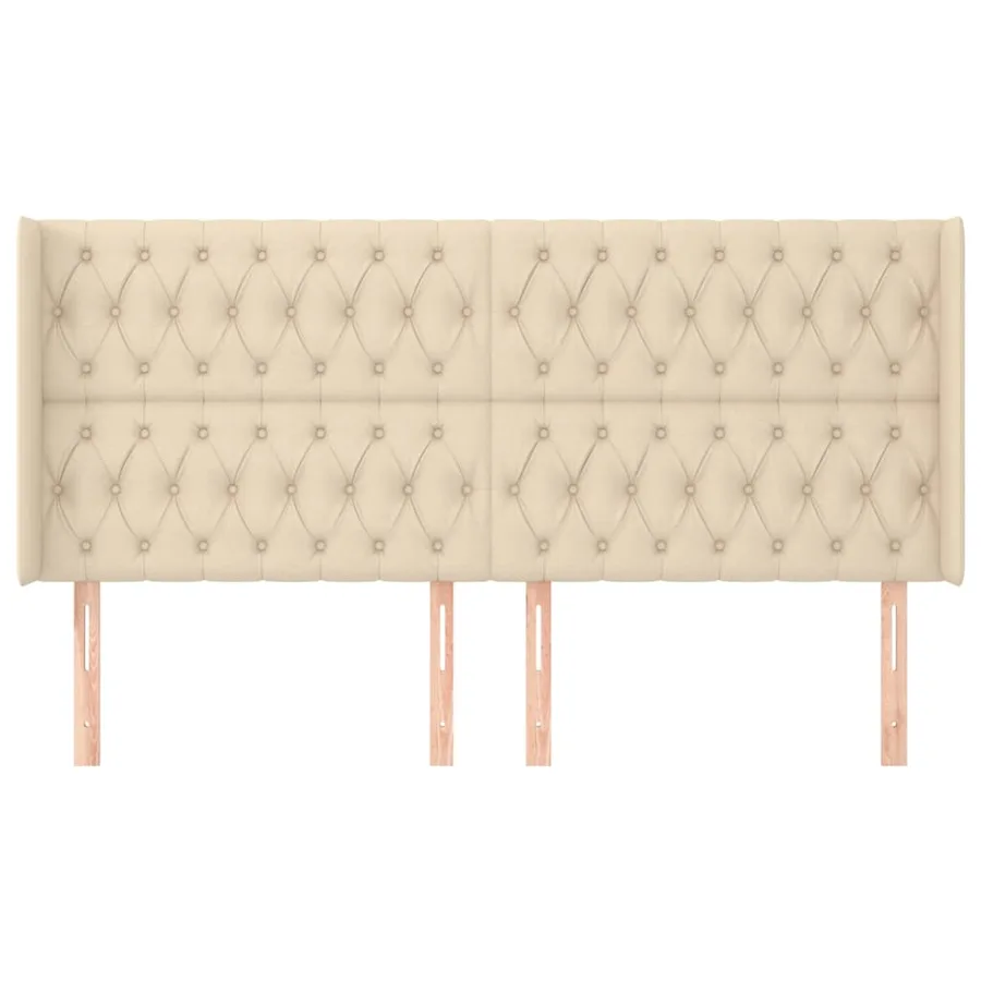 Tête de lit avec oreilles Crème 183x16x118/128 cm Tissu - 3