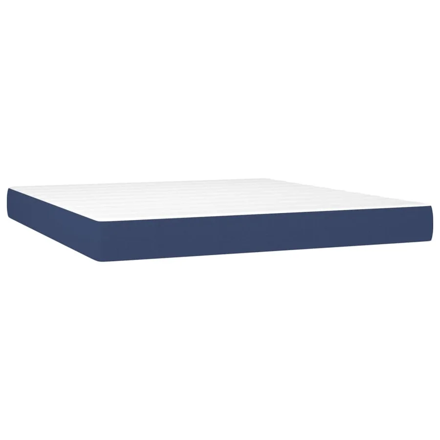 Sommier à lattes de lit avec matelas Bleu 180x200 cm Tissu - 5