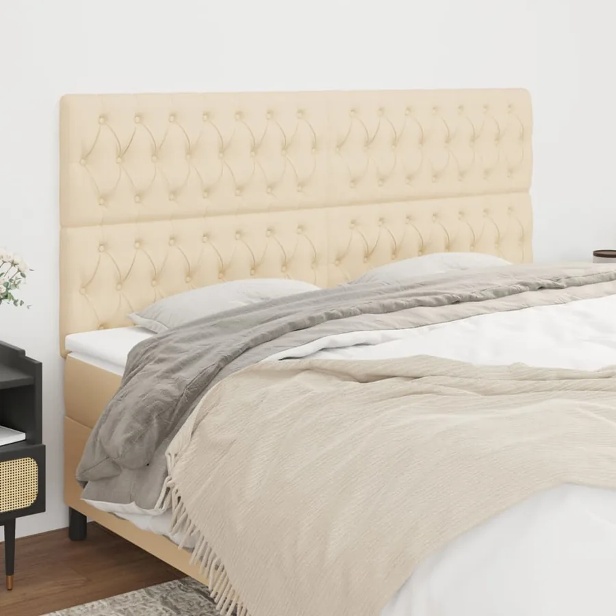 Tête de lit Crème 180x7x118/128 cm Tissu