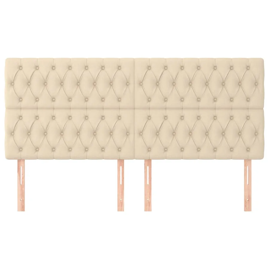 Tête de lit Crème 180x7x118/128 cm Tissu - 3