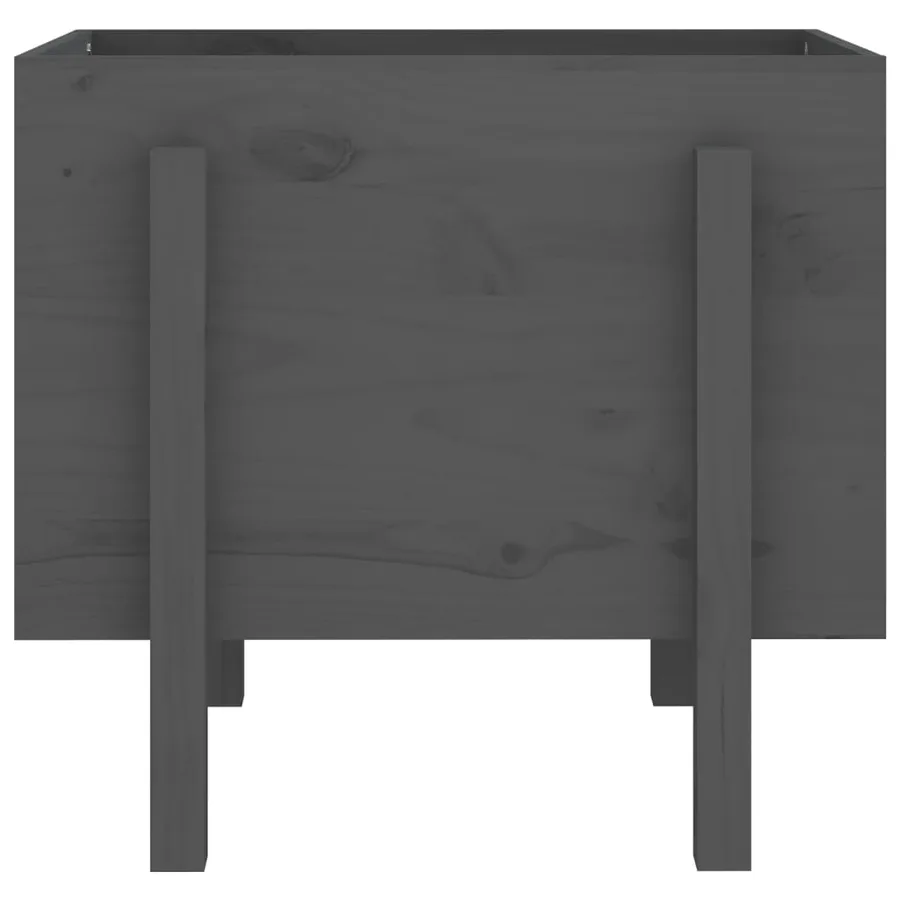 Jardinière gris 62x50x57 cm bois massif de pin - 4