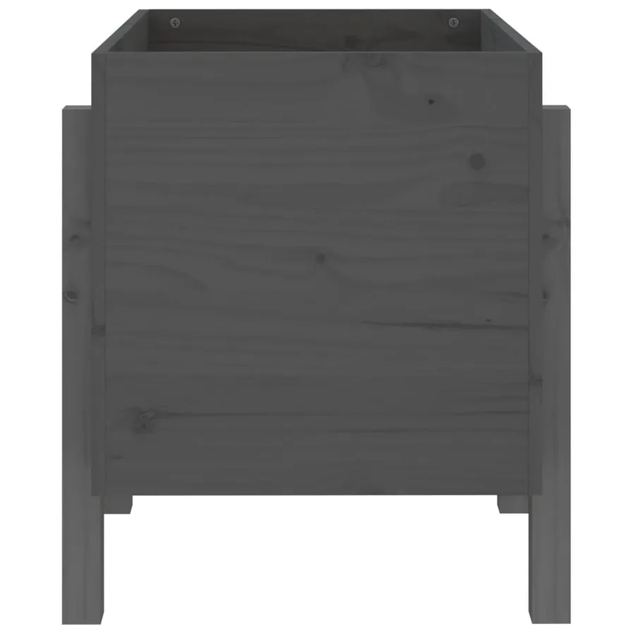 Jardinière gris 62x50x57 cm bois massif de pin - 5