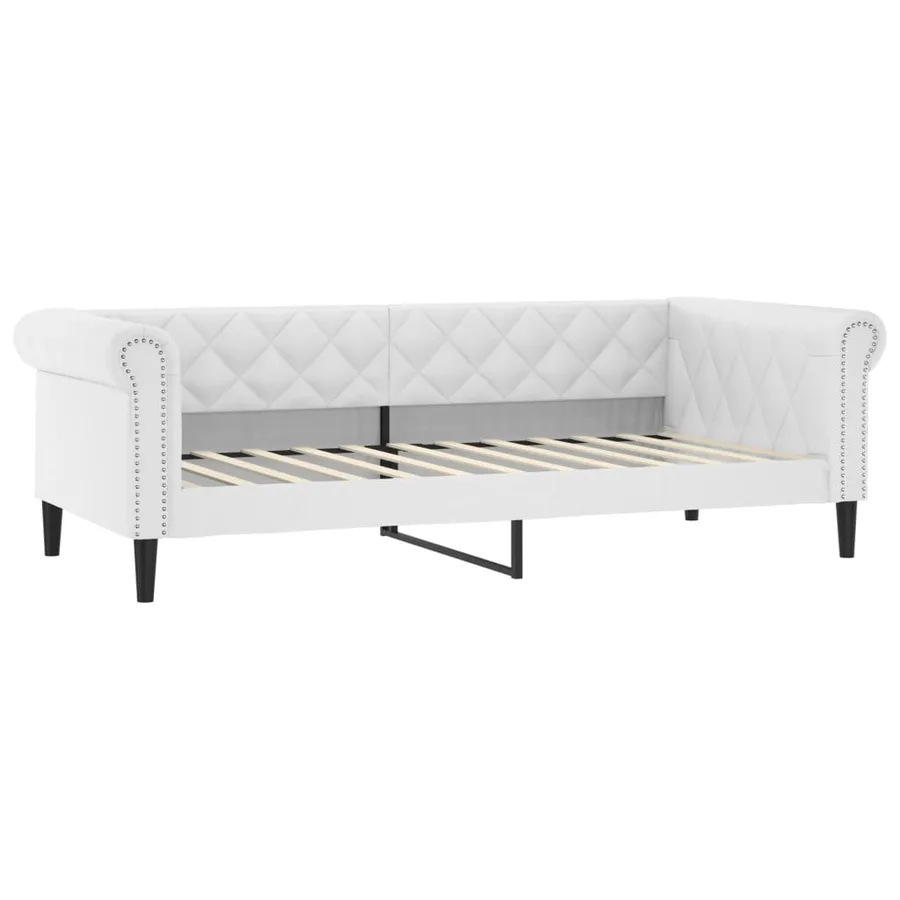 Lit de jour sans matelas blanc 90x200 cm similicuir - 2