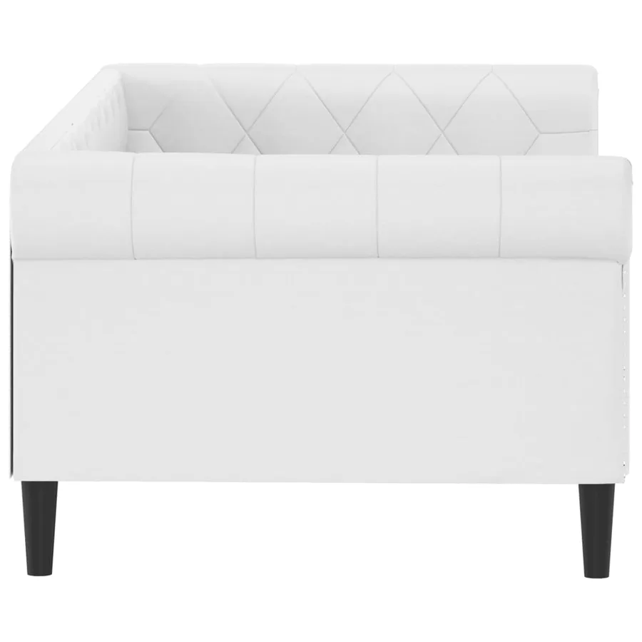 Lit de jour sans matelas blanc 90x200 cm similicuir - 4