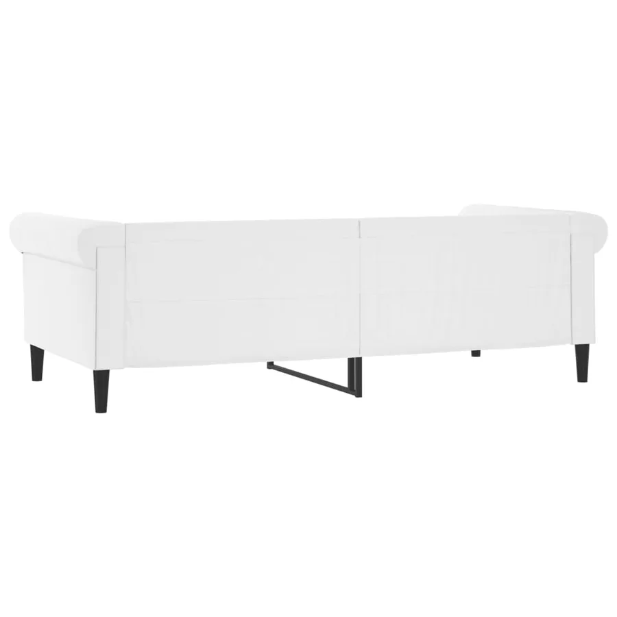 Lit de jour sans matelas blanc 90x200 cm similicuir - 5