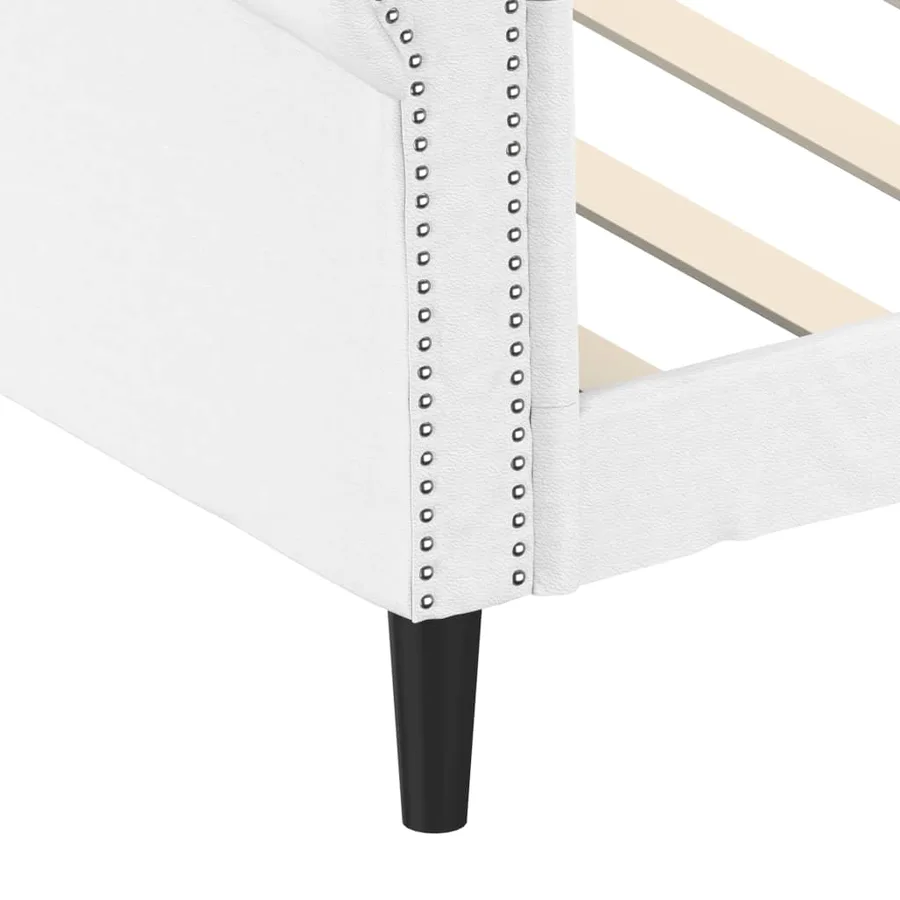 Lit de jour sans matelas blanc 90x200 cm similicuir - 6